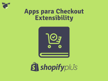 Shopify Plus apps para extensão de checkout em fundo verde.